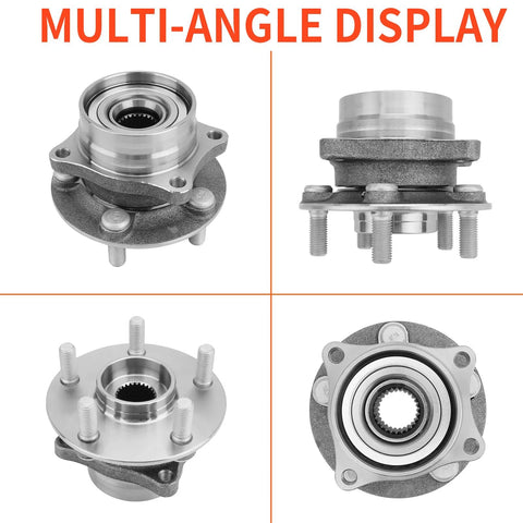 Front Wheel Hub And Bearing Set For Toyota Prius 2004 2009 5 Lug Non ABS Driver And Passenger Side Direct Fit Replacement Left Or Right Front Wheel Replacement multi-angle view