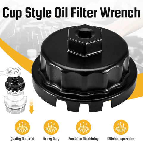 Toyota Oil Filter Housing Cap Assembly Kit With Oil Plug, Premium Aluminum Replacement cup style oil filter wrench