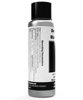 Side view of gray bottle with black cap and label for Aluminum Anodizing Pigment Dyes, Black E-CRO powder concentrate