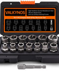 14 Piece Bolt Extractor Set For Stripped Rusted And Damaged Bolts With Hex Drive, Cr-Mo Steel, various sizes, in case.