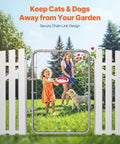 Adjustable Chain Link Fence Gate 32 By 46 Inches, Rust Resistant Galvanized Steel, Fits 2 To 4 Ft Wide Openings, Installed in garden