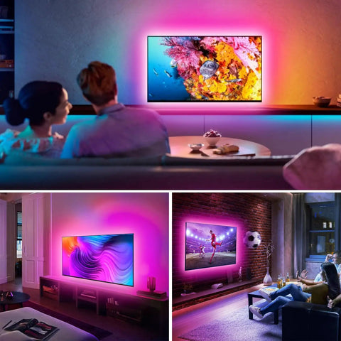 Super Cool Rgb Led Backlight Strip For Your Tv Syncs To Music With Bluetooth App And Remote 16 Million Colors for vibrant home setup
