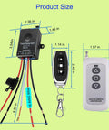 Waterproof Wireless Remote Forward And Reverse Switch For Linear Actuators 5 To 48V DC, 10A Controller dimensions shown