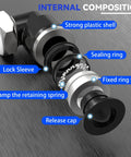 Exploded view of Six Pack 3/8 Inch OD to 3/8 Inch NPT Male Elbow Push to Connect Fittings for Pneumatic Air Lines and Vacuum Systems.