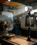 Heavy Duty 18W Led Work Light With Adjustable Multi Joint Arm Machine Lamp for Lathe Cnc Milling Drill Press on workbench.
