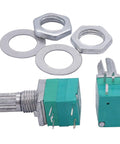 Pack Of 12 Dope Single Linear Rotary Potentiometers With Switch Two Of Each 5K 10K 20K 50K 100K 500K Ohms Knurled Shaft 5Pin RK097N-5-5K-500K