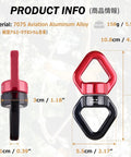 Heavy Duty 30KN Tree Swing Swivel Spinner, 7075 aluminum alloy, 158g, 3cm and 5.5cm dimensions for outdoor swings.