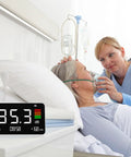 3 In 1 Decibel Meter With Temperature And Humidity, Rechargeable dB Meter With LCD Screen For Real Time Noise Levels, Humidity And Temp Readouts, Ideal For Home, Studio, Or Office Noise Control on bedside table