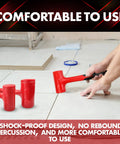 Two Piece Dead Blow Hammer Set With 16oz And 27oz Ball Pein Mallets, Shockproof No Rebound And Sparks And Rebound Resistant in use on tiles