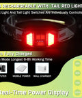 Rechargeable Headlamp With Ultra Bright 1500 Lumens, 6 Lighting Modes, Tail Light Control, 230 Degree Beam, Waterproof