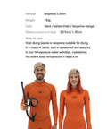 Two divers in orange suits wearing Thermal Neoprene Hood Cap For Freediving And Sea Swimming With Adjustable Chin Strap Beanie Hat