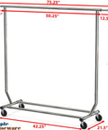 Sturdy Workhorse Commercial Grade Garment Rack With Heavy Duty Steel Construction Extends From 50 To 75 Inches Holds Up To 250 Lbs Chrome Finish Adjustable Hanging Rod For Home Office Or Studio Use