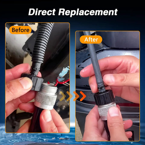 Before and after using Two Pack Outboard Joint Assembly Flush Hose Adapter For Yamaha Outboards 150HP-300HP Replacement 6R3 12580 00 00