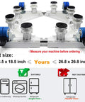 Heavy Duty Washing Machine Base Stand With Built Tough Movable Adjustable Frame featuring eight durable feet and four locking rubber swivel wheels