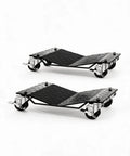 Heavy Duty Vehicle Positioning Dolly Set With Anti Slip V Shaped Tire Platform, 3,000 Lb Capacity Per Set Of Four, Rugged Steel Frame For Safe Moving Of Cars, SUVs, Trucks And ATVs, two dollies