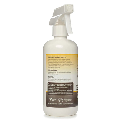 Back view of Natural Multi Purpose Cleaner And Wood Polish With Lemon Fresh Scent For Sealed Wood And Non Porous Surfaces Cleans Fingerprints