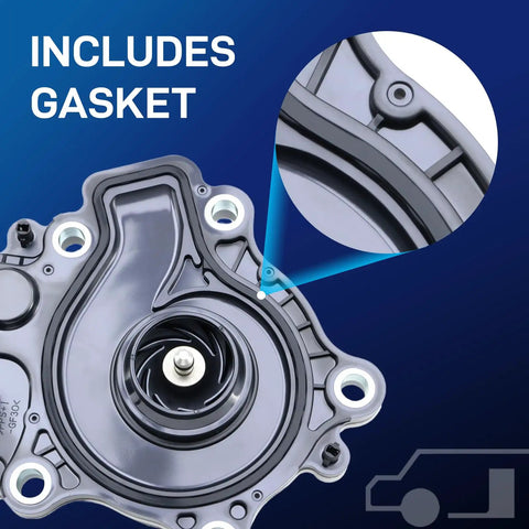 Oem Water Pump For 2010 Through 2019 Toyota Prius C And Lexus Ct200h 1.8L Hybrid Cooling System No Drama Straight Bolt On view with included gasket.