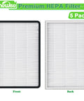 Front and back view of Five Pack EF-1 HEPA Media Filter Replacements For Kenmore 86889 Upright And Canister Vacuums Plus Panasonic MC-V199H