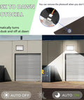 120W LED Wall Pack Light With Dusk To Dawn Sensor installed outside warehouse, showing automatic on-off operation at night