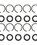 10 Pack Top Shelf 1/2 Inch Impact Wrench Socket Retainer Rings With O Ring Seals Hella Tough Steel Retaining Clips on white background.