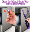 Heavy Duty Ice Scoop For Freezer With Magnetic Hook And Ice Tongs on stainless steel ice maker surface