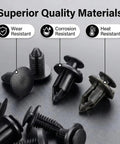 Awesome Replacement Car Bumper Retainer Clips For Chevy Cobalt Quick Swap Multi Size Nylon Body Panel Fasteners With Pro Removal Tool Storage Box Easy Install And Super Durable Fit, black nylon clips