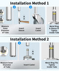 Installation guide for 3 Inch Swivel Stem Cart Caster Replacement Wheels For Mop Buckets, 7/16 X 1-3/8 Inch Stem, TPR Rubber Wheel.