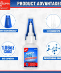 Flexible Instant Adhesive For Sole Repair And Restoration Waterproof Heavy Duty Sneaker Glue in 30g bottle with cap and nozzles