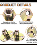 Top Notch Zinc Plated Steel M6 Thread Tee Nuts With Matching Screws Rock Solid 8 Pack close-up of smooth, galvanized steel design.