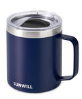 Insulated 14oz Travel Tumbler With Lid And Handle No Sweat Double Wall Stainless Steel Cup For Hot Or Iced Coffee Tea Or Water