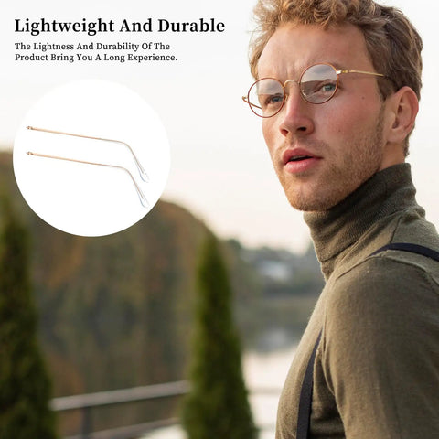 Gold Metal Eyeglass Temple Replacement Arms With Clear Tips Complete Repair Kit Includes Screwdriver And Screws for durable use.