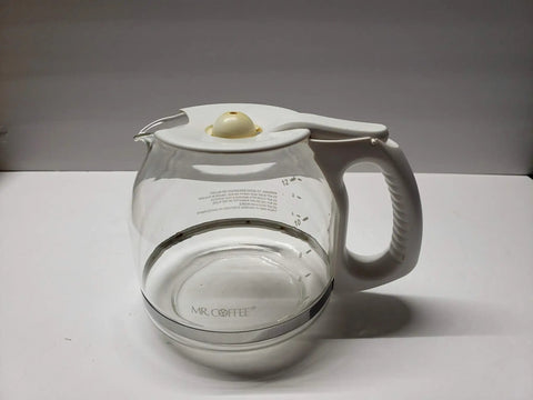 Replacement 12 Cup Glass Coffee Carafe White Fits AMX MV CG DW SK VB EHX SJX JWX Series Coffee Makers Dishwasher Safe Durable Carafe for Replacements Breakage or Stains.