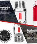 Pro Grade Pendant Fire Sprinkler Heads 3 Pack showcasing thermosensitive glass ball and chrome plated design.