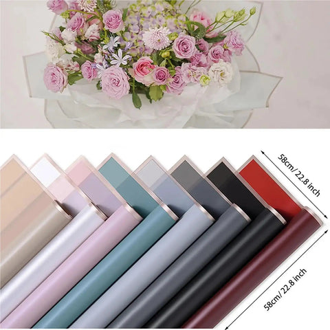 Deep Green Bouquet Wrapping Paper With Gold Edge 60 Count Pro Grade Floral Wrap selection in multiple colors, 58cm rolls