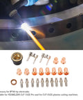 Plasma Cutter Consumables Kit For Compatible Machines 24 Piece Replacement Nozzle And Electrodes Set With Covers Brackets
