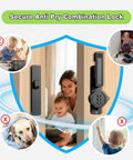 Keyless Barn Door Lock With Three Digit Password, Flip Latch For 90 And 180 Degree Sliding Doors, Cabinet And Gate Bolt