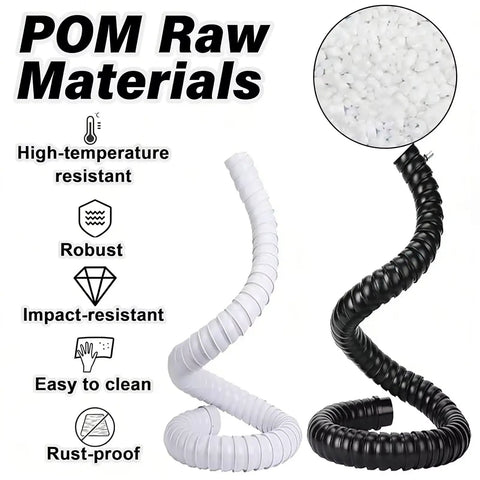 Heavy Duty Flexible Fume Extraction Arm With Precision Dust Removal Hood And Complete Hose Pipe Fitting Kit For Smooth Smoke And Dust Collection In Any Workshop 2 Inch 10 Foot White, showcasing POM raw materials and flexible design.