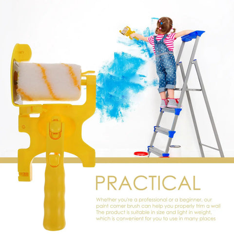 Premium Yellow Paint Roller With Edge Guard For Crisp Interior Walls Zero Drama Fix For DIY Beginners And Pros with paint application.