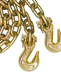 Beefy Grade 70 Binder Chain With Clevis Grab Hooks Five Sixteenth Inch By Sixteen Foot Heavy Duty Tie Down close-up