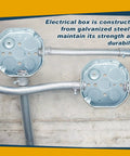 Four Pack Four By Four Inch Electrical Junction Boxes With Covers Octagonal Metal Outlet Boxes 15.5 Cu In Capacity One And One Half Inch Deep Receptacle Exposed Work Box Set For DIY Renovations, galvanized steel boxes on conduit