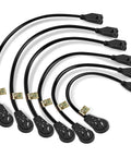 360 Degree Rotating Flat Plug Extension Cord 1 Foot 14 AWG 3 Prong Low Profile Right Angle Power Cable Grounded UL Certified Black Pack Of 6