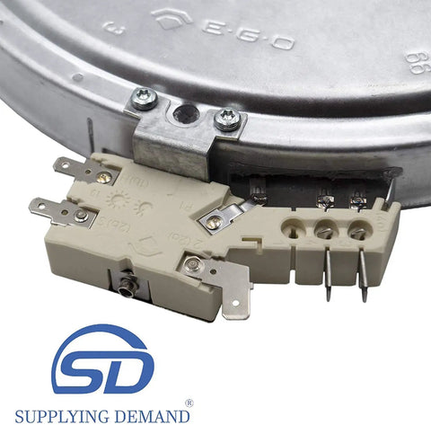 Electric Range Dual Radiant Surface Element Replacement For Specific Model Fit Not Universal 240V 2500W And 1200W 9 And Three Quarters Inch Element With Updated Terminals Close-up