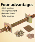 Heavy Duty Countertop Connectors Plug And Play Bed Rail Joiners 12 Pack showcasing miter draw bolts, nuts, and washers for furniture assembly.