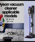 Cordless Vacuum Stand And Docking Station For Dyson V6 V7 V8 V10 V11 V15 SV18 SV21 Wall Mount Rack beside sofa
