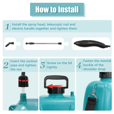 rechargeable battery powered garden sprayer Battery Powered Garden Sprayer With USB Rechargeable Handle, Two Gallon Capacity, Three Mist Nozzles, Retractable Wand, Adjustable Shoulder Strap,