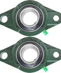 2 Pack Flange Mount Pillow Block Bearings With 1.25 Inch Bore Self Aligning Solid Cast Iron Base Built Tough Bearing Steel Construction 2 Bolt Mount