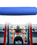 Blue Barbell Pad Squat Pad Cushion For Weight Lifting Support Neck And Shoulder Protector Portable Foam Pad With Oxford Cloth Glute Bridge Pad For Your Gym Sessions Blue 40cm By 8cm, used by athlete in gym.