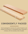 Solid Pine Wood Bed Frame Support Slats Built Tough To Give Your Mattress Bulletproof Rest, packaged for easy assembly.
