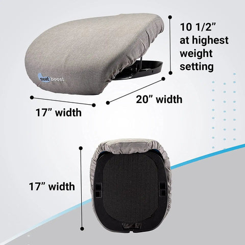 Dimensions of Portable Lift Assist Cushion For Elderly And Seniors Non Electric Memory Foam Seat Booster Aid, 20" width.
