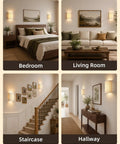 EZVALO Battery Operated Wall Sconce, Pleated Shades Wireless Wall Sconces Set of Two with Remote in bedroom and living room.